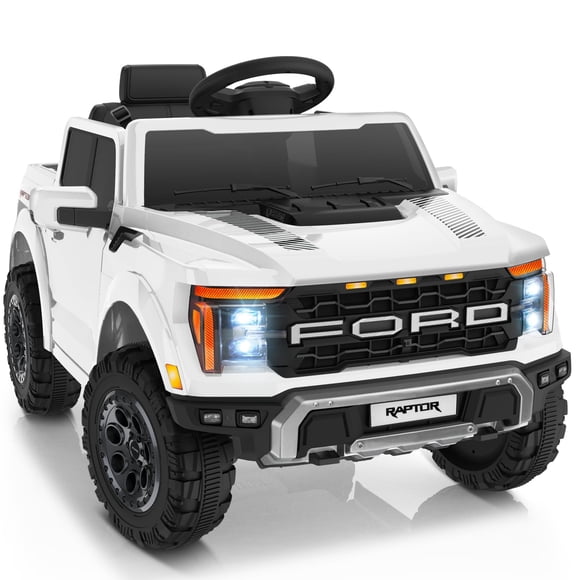 Ford F-150 Raptor 12V Ride-On Truck for Kids, Licensed Electric Car with Remote Control, Truck Bed Storage, Bluetooth Music & LED Lights, 12 Volt Battery Powered Toy for Toddlers