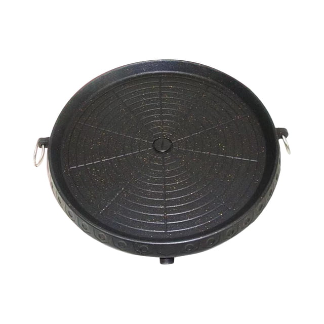 Luzkey Plaque de Cuisson BBQ Poêle de Gril BBQ Facile à Nettoyer Antiadhésive Poêle de Grillade Portable Plaque de Barbecue pour Camping Gril de Cuisinière BBQ Feu de Camp Ronde
