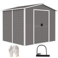 thumbnail image 1 of Outsunny 8'x7' Outdoor Storage Shed Garden Shed w/ Lock, Light Grey, 1 of 10