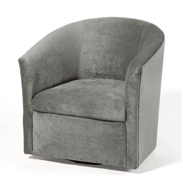 Comfort Pointe Elizabeth Fauteuil d'Appoint Pivotant en Microfibre Gris Cendre