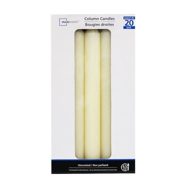 Mainstays 8" Unscented Ivory Column Candles