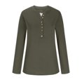 thumbnail image 4 of Qertyioot Chemise Blouse Décontractée pour Femme à Boutons, Manches Longues, Col Rond, Ajustée, avec Dentelle Cousue, 4 of 6