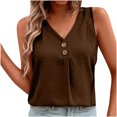 thumbnail image 2 of EGNMCR Camisoles pour Femmes Débardeur Décontracté Mode pour Femmes Col en V à Boutons Sans Manches, 2 of 7