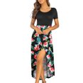 thumbnail image 2 of SMihono Robe Bohème d'Été pour Femmes Grande Taille Robes d'Été pour Femmes Robe à Manches Courtes Décontractée Fluide Asymétrique Longue Robe Maxi, 2 of 6