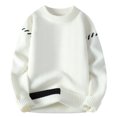 thumbnail image 1 of Pisexur Mens Sweater Casual Fashion Solid Color Ribbed Knit Sweaters Long Sleeve Crewneck Sweater Fall Winter Warm Oversized Pullover Sweaters Plus Size Sweaters M-4XL, 1 of 7