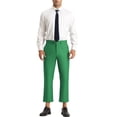 thumbnail image 2 of INSPIRE CHIC Men's Formal Cropped Pants Solid Color Flat Front Dress Trousers 38 Green, 2 of 6