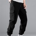 thumbnail image 1 of DPTALR Men's Drawstring Elastic Waist Solid Color Casual Length Pants, 1 of 9