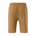 thumbnail image 5 of Cameland Cotton Linen Shorts for Men Casual Solid Color Drawstring Elastic Waist Summer Beach Shorts with Pockets, 5 of 5