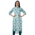 thumbnail image 1 of Moomaya Kurti Indienne Imprimée Tunique en Coton pour Femme Col Mandarin Kurta Longueur Genou, 1 of 6