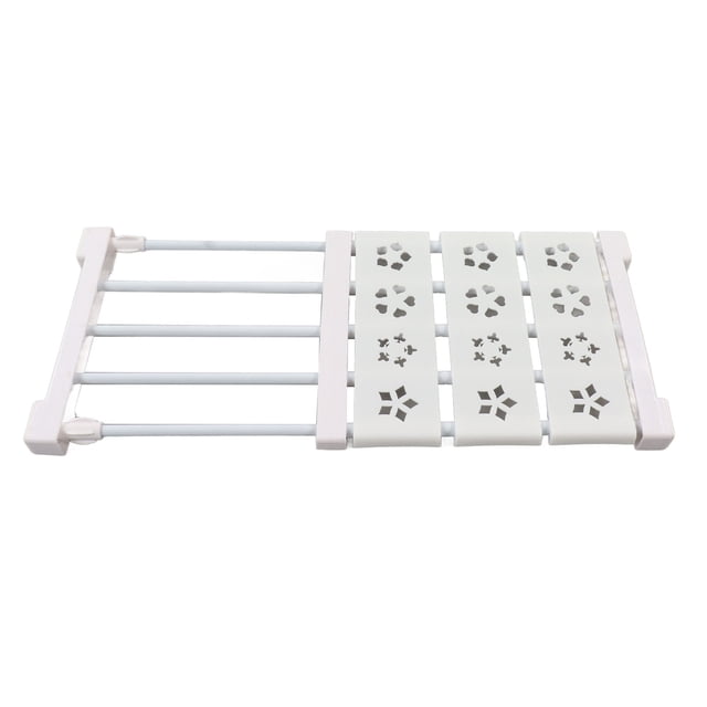 Étagère de Placard Extensible à Tension Organisateur d'Armoire Séparateur d'Armoire à Chaussures Garde-Robe Cloison Fleur Séparation Étagère de Rangement Blanc Rétractable Jardin Fleur 24 cm Chaussure