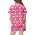 thumbnail image 4 of Ensemble de Sommeil Deux Pièces pour Filles, Pyjama à Manches Courtes à Boutons et Short, Imprimé Arc-en-Ciel, 4 of 4