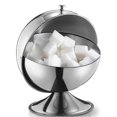 thumbnail image 1 of Bol à Sucre en Acier Inoxydable avec Couvercle à Roulettes, Couvercle à Charnière Pratique, Bol à Sucre en Acier Inoxydable, Support pour Cubes de Sucre, Pot à Bonbons, Bol Réf : 5713, 1 of 5