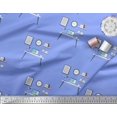 thumbnail image 3 of Soimoi Blue Cotton Voile Fabric Monitor,Books & Study Table Education Theme Decor Fabric Printed Yard 42 Inch Wide, 3 of 3