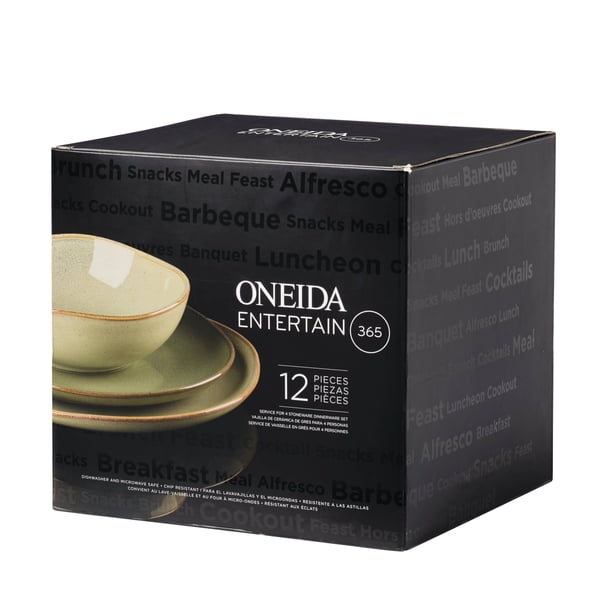 Oneida 365 Organic Shades Green 12-Piece Dinnerware Set - Walmart.ca
