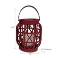 thumbnail image 2 of LED Solar Basket Weave Lantern With Faux Candle Red, 2 of 3