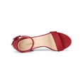 thumbnail image 4 of BLISSFUL STEP Women's Shoes Ankle Strap Block Heel Buckle Open Toe Sandals Red 11, 4 of 8