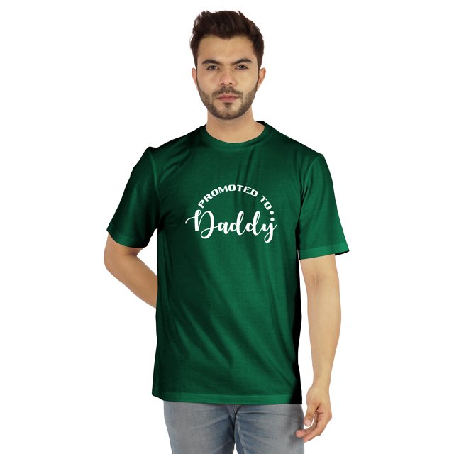 Inkmeso T-Shirt à Col Rond pour Hommes avec Imprimé Graphique Promoted To Daddy€ pour Papa pour la Première Fois
