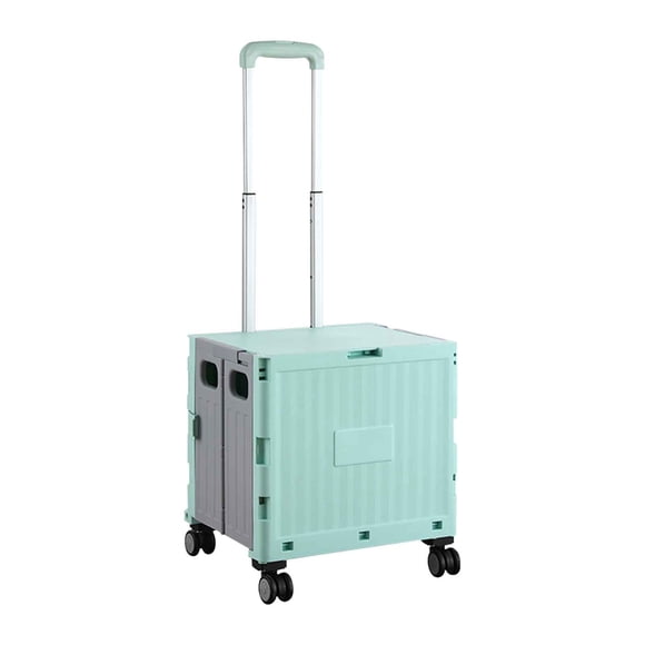 PUREKKI Portable Foldable Shopping Cart Grocery Cart 360 Degree Universal Wheel Plastic Trolley Trolley