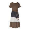 thumbnail image 4 of FAIWAD Robe à Manches Courtes pour Femme Grande Taille, à Blocs de Couleur, Robe d'Été Décontractée, Fluide, Coupe Trapèze, avec Poches, 4 of 4