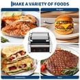 thumbnail image 3 of AKDSteel Commercial Panini Grill, 1800w Electric Sandwich Maker With 9"x9" Full Grooved Enamel Plate And Temp Control, 3 of 8