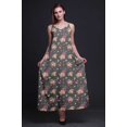 thumbnail image 3 of Bimba Robe Longue Maxi de Soirée pour Femmes en Rayonne à Imprimé Floral, Dos Nu, à Bretelles Spaghetti - Très Petit, 3 of 5