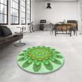 thumbnail image 4 of Ahgly Company Machine Washable Indoor Rectangle Transitional Jade Green Area Rugs, 2' x 5', 4 of 7