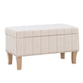 thumbnail image 1 of Linon Stephanie Stripe Wood Upholstered Storage Ottoman in Gray, 1 of 15