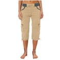 thumbnail image 4 of Cameland Pantalon Cargo de Randonnée pour Femmes en Coton, Taille Élastique, Pantacourt d'Extérieur à Bas Resserré, Pantalon de Sport avec Poches, 4 of 6
