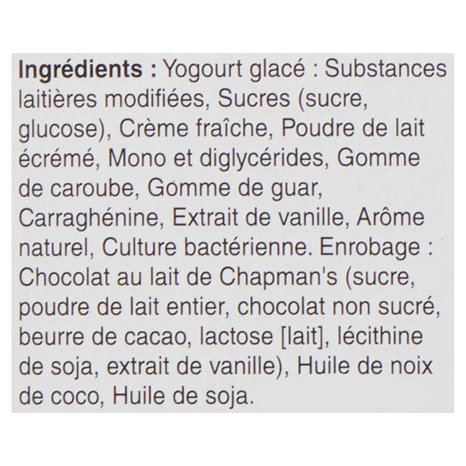 Chapman's Barre de Yogourt Glacé Faible en Calories Collection Canadienne Vanille & Chocolat au Lait en Boîte 8 x 55mL