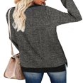 thumbnail image 4 of Sweatshirt for Women Long Sleeve Tunic Tops Color Block Crewneck Sweatshirts Side Split, 4 of 7