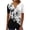 02noir, variante sur yoeyez Hauts d'Été pour Femme Boutons T-Shirts à Col en V Hauts Empire à Fleurs Tunique Plissée Chemise Manches Courtes T-Shirts Amples et Confortables Blouses Noir TG