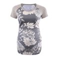 thumbnail image 3 of Jchiup T-Shirts de Maternité Froncés à Manches Courtes pour Femmes, Haut T-Shirt Floral, 3 of 4