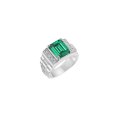 thumbnail image 3 of RYLOS Men's Rings Sterling Silver Designer Style 10X8MM Emerald Cut Shape Gemstone & Diamonds Emerald May Birthstone Rings For Men Size 11, 3 of 4