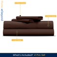 thumbnail image 2 of 600 TC Egyptian Cotton RV King Bed Sheet Set Include's - 18" inch Deep Fitted Sheet | 1 Flat Sheet | 2 Pillowcases | Chocolate Solid, 2 of 7