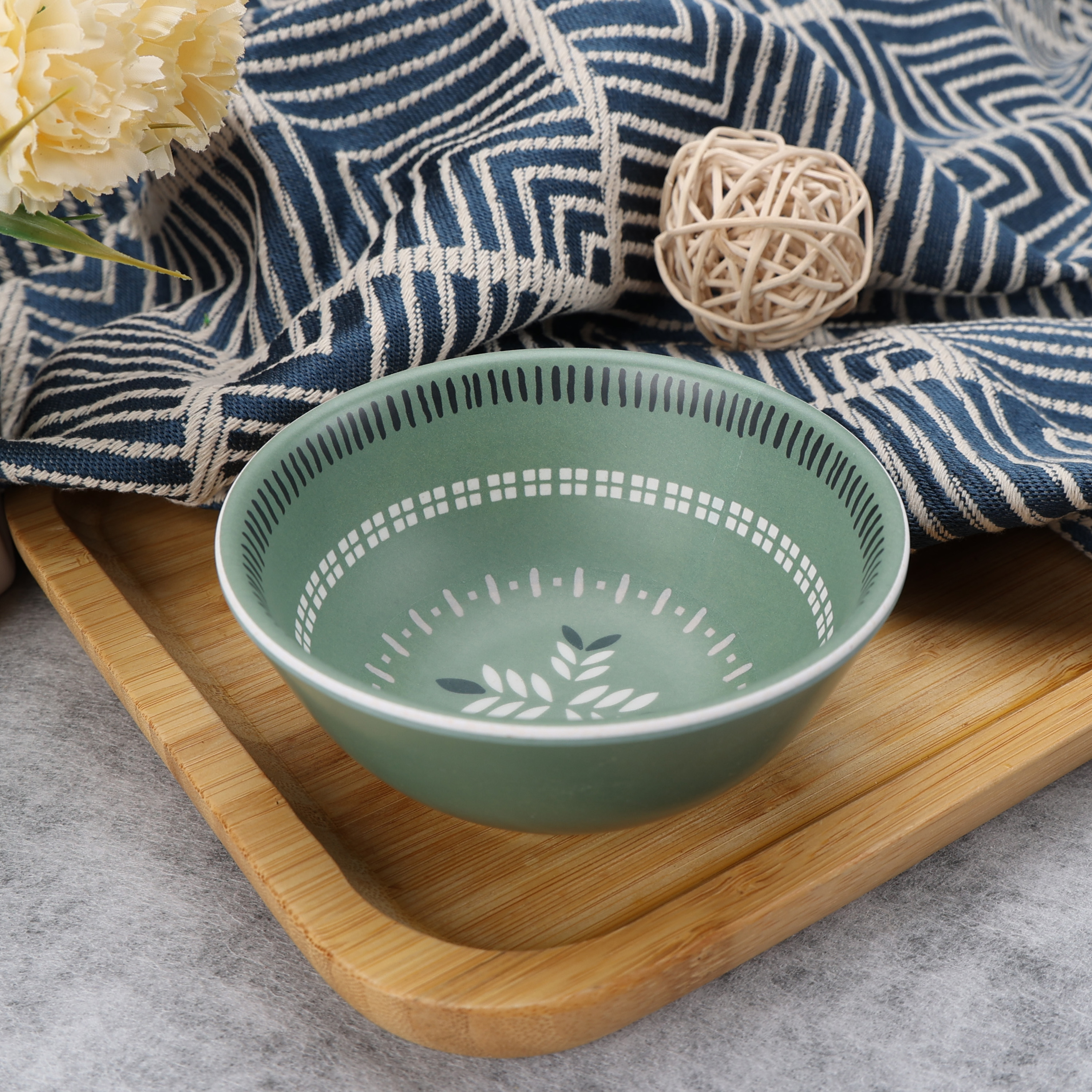 Hometrends Mini Bol en Bambou Mélamine Vert 4.25 Inch