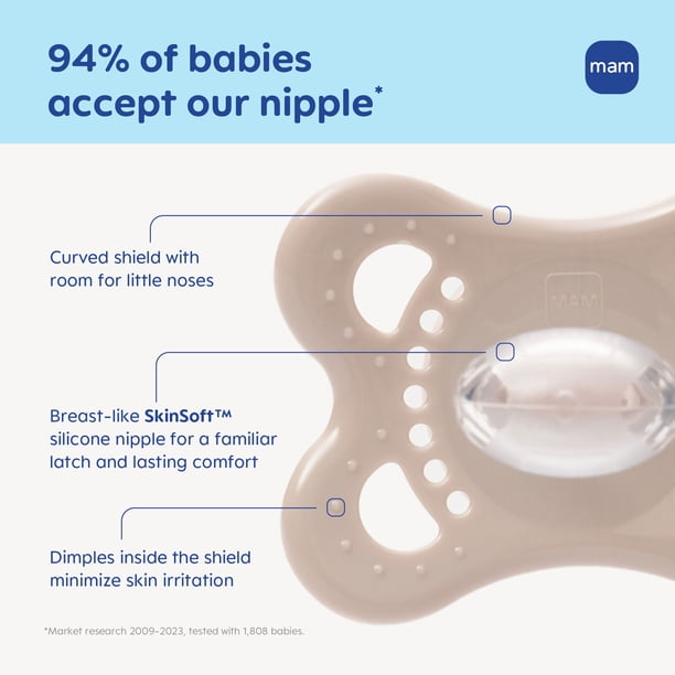 MAM Original Matte Pacifier, Assorted Colours 0-6 Months - Walmart.ca