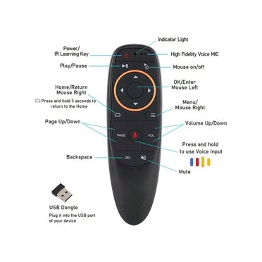 1 Pce Télécommande Vocale Fly Air Mouse avec Gyroscope pour Télévision Intelligente Décodeur, 2.4g