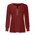 thumbnail image 4 of FAIWAD Women's V Neck Long Sleeve Tunic Tops Pleated Layered Button Down Slim Pullover Tops, 4 of 5