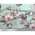 thumbnail image 3 of Soimoi Green Poly Georgette Fabric Floral & Bird Decor Fabric Printed Yard 42 Inch Wide, 3 of 3