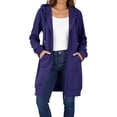 thumbnail image 1 of HAiming Womens over Size Solid Color Long Hoodie Jacket Casual Long Sleeve Drawstring Hooded Sweatshirt, 1 of 9