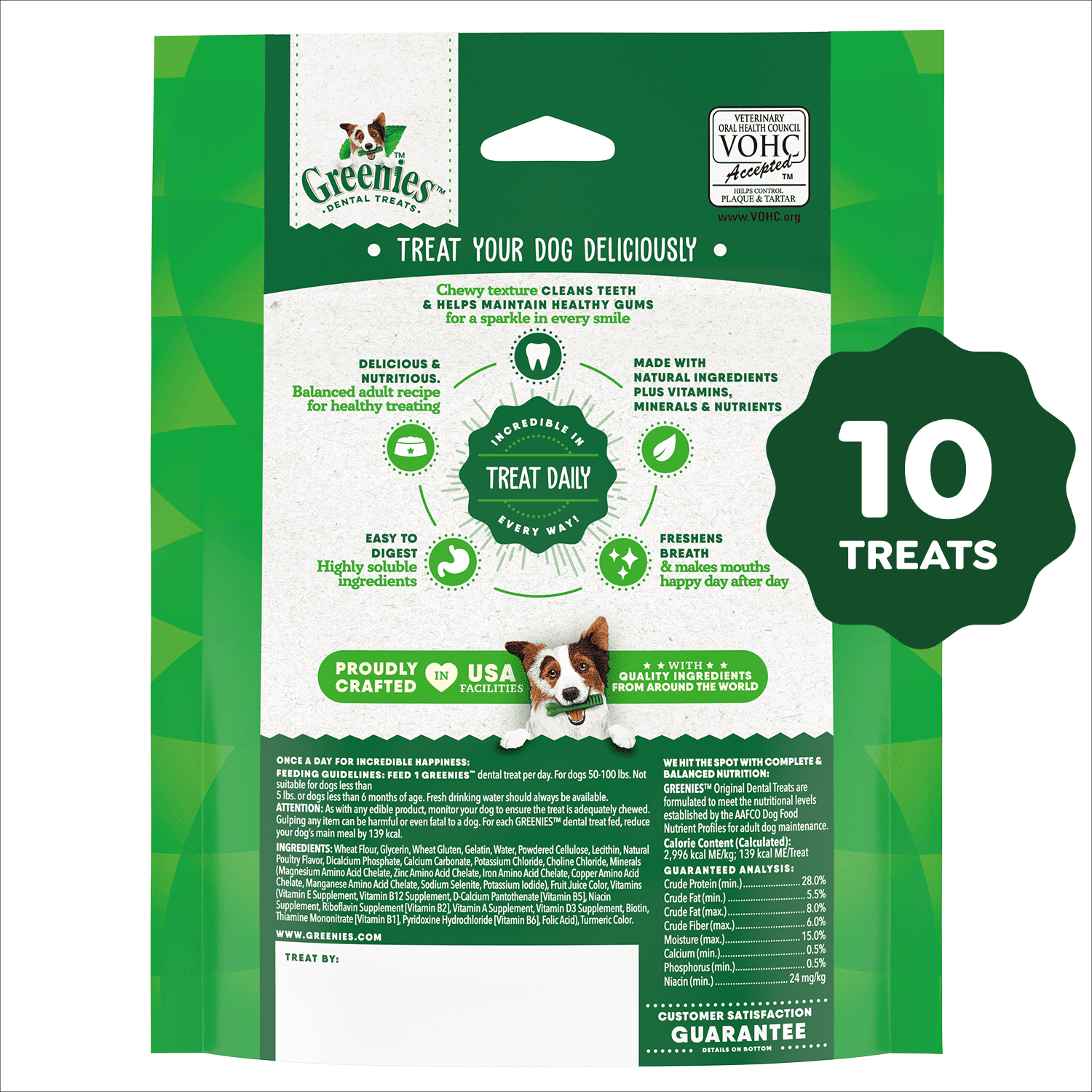 Gâteries dentaires naturelles pour chiens adultes Greenies Original PETIT format