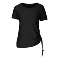 thumbnail image 4 of EQWLJWE Hauts d'Été pour Femmes Hauts pour Femmes Liquidation Mode pour Femmes Confortable Décontracté Col Rond Manches Courtes Haut Blouse, 4 of 6