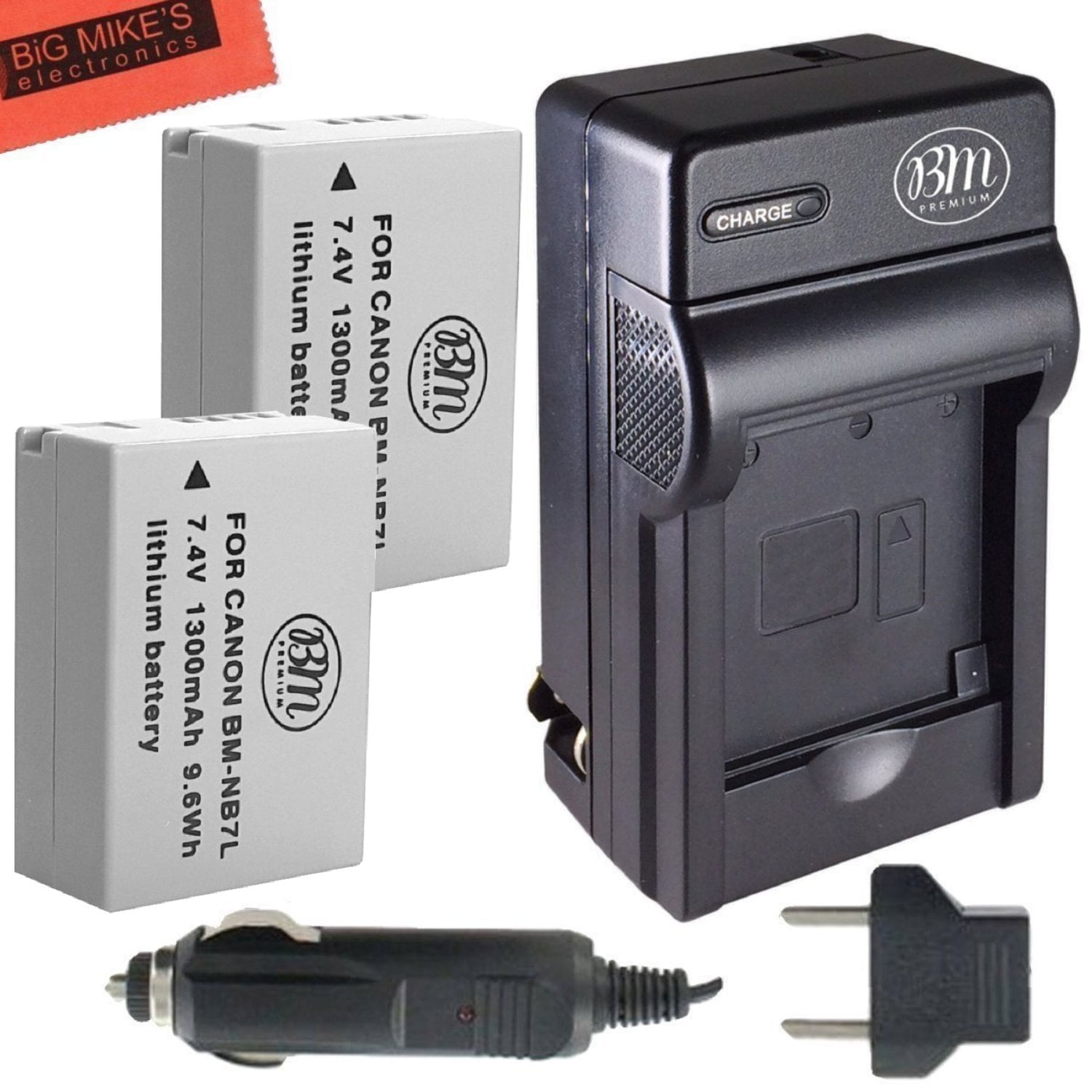 BM Premium 2-Pack Of NB-7L Batteries & Battery Charger Kit for