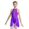 thumbnail image 1 of Runhomal Robe de Danse Ballet Sans Manches pour Filles Enfants, Robe de Patinage Artistique, Justaucorps de Gymnastique, Ballerine, Violet 10, 1 of 6