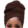 thumbnail image 1 of tredstone Turban Nœud Style Simple Hijab Tuque Polyvalente Foulard Extensible Respirant Bonnet Anti-Perte Couvre-Chef pour Femmes Accessoires Café, 1 of 8