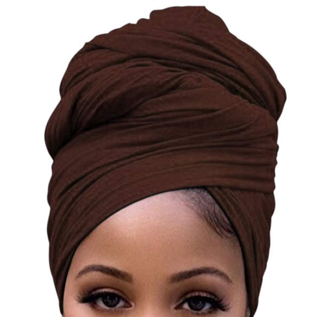 tredstone Turban Nœud Style Simple Hijab Tuque Polyvalente Foulard Extensible Respirant Bonnet Anti-Perte Couvre-Chef pour Femmes Accessoires Café