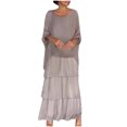 thumbnail image 2 of SMihono Robe d'Été pour Femmes 2024 Grande Taille Manches Courtes Col Rond Décontracté Imprimé en Liquidation à Moins de 10!, 2 of 6