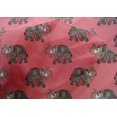 thumbnail image 4 of oneOone Cotton Silk Fabric Elephant Block Printed Fabric 1 Yard 42 Inch Wide, 4 of 4