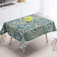 thumbnail image 1 of Vintage Floral Tablecloth Teal Original Design Table Cloth for Rectangle Tables Wipeable Polyester Fabric Table Cover Kitchen Dinning Decorations Washable, 60""x120"", 1 of 6