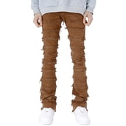 Ketyyh-chn99 Mens Jeans Slim Fit 2024 Relaxed Boot Jean Loose fit Pants Shorts Mens Straight Leg Slim Fit Personality Zipper Edge Hip Hop Design Jeans Brown,2XL